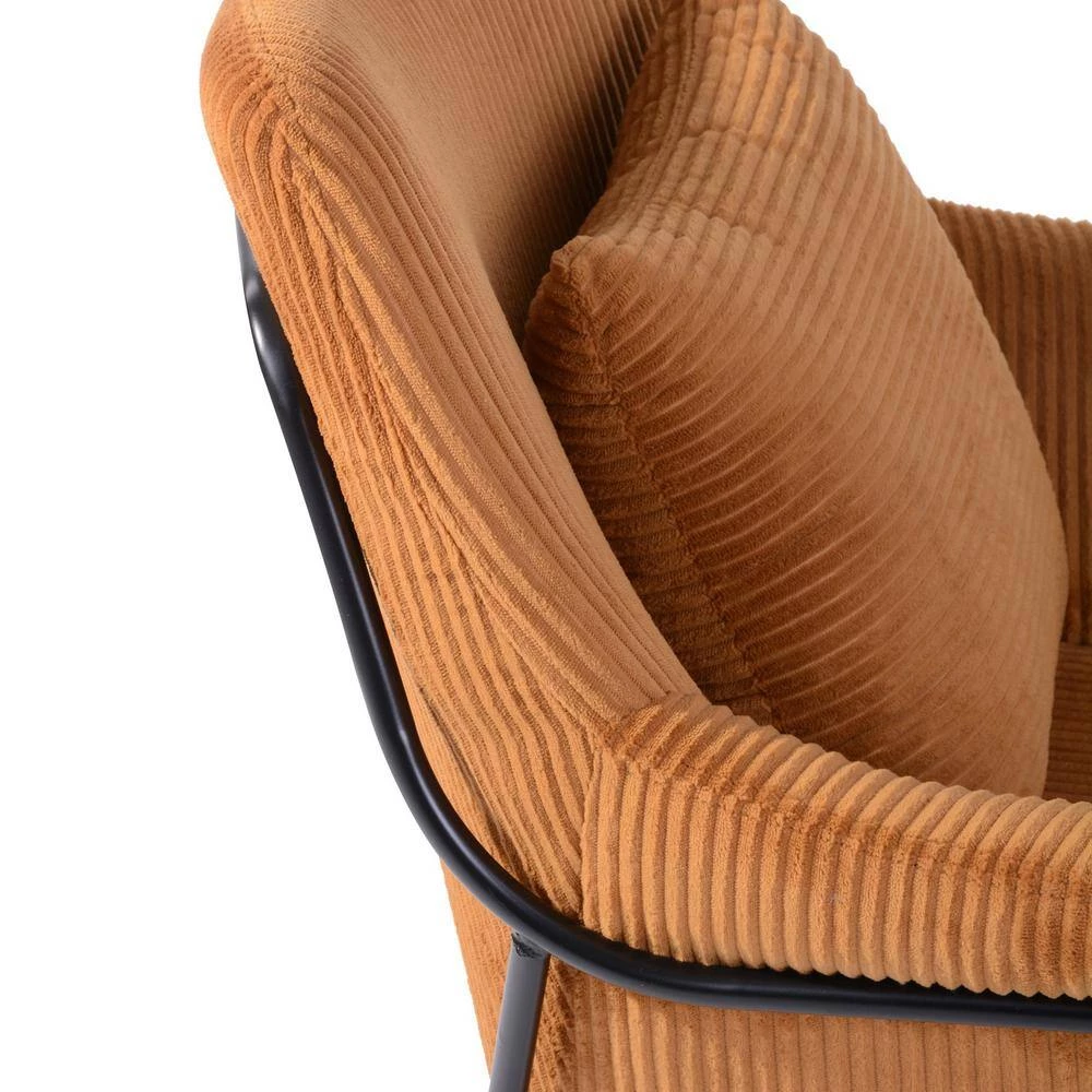 Leisure Chair Brown Corduroy Fabric by Homy Casa 8 Leisure Chair Brown Corduroy Fabric by Homy Casa - Image 6