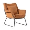Leisure Chair Brown Corduroy Fabric by Homy Casa -Homy Casa Shop brown homy casa accent chairs telles brown 64 1000