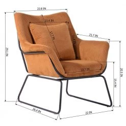 Leisure Chair Brown Corduroy Fabric by Homy Casa 18 Leisure Chair Brown Corduroy Fabric by Homy Casa -Homy Casa Shop brown homy casa accent chairs telles brown 76 1000