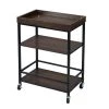 Uhtric Dark Brown 3-Tier Rolling Serving Kitchen Trolley by Homy Casa -Homy Casa Shop brown homy casa bar carts unathi 64 1000