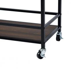 Uhtric Dark Brown 3-Tier Rolling Serving Kitchen Trolley by Homy Casa -Homy Casa Shop brown homy casa bar carts unathi 76 1000