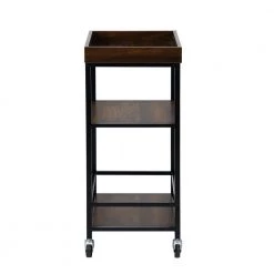 Uhtric Dark Brown 3-Tier Rolling Serving Kitchen Trolley by Homy Casa -Homy Casa Shop brown homy casa bar carts unathi fa 1000
