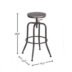 AMAT 28.9in. Metal Frame Height Adjustable Bar Stool (Set of 2) by Homy Casa 16 AMAT 28.9in. Metal Frame Height Adjustable Bar Stool (Set of 2) by Homy Casa -Homy Casa Shop brown homy casa bar stools amat 246t 40 1000