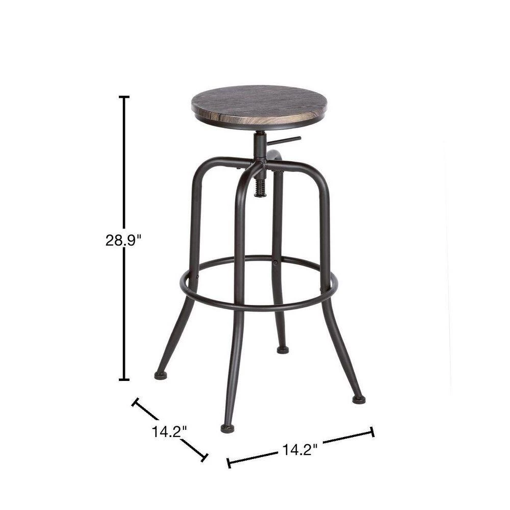 AMAT 28.9in. Metal Frame Height Adjustable Bar Stool (Set of 2) by Homy Casa 5 AMAT 28.9in. Metal Frame Height Adjustable Bar Stool (Set of 2) by Homy Casa - Image 3