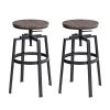 AMAT 28.9in. Metal Frame Height Adjustable Bar Stool (Set of 2) by Homy Casa -Homy Casa Shop brown homy casa bar stools amat 246t 64 1000