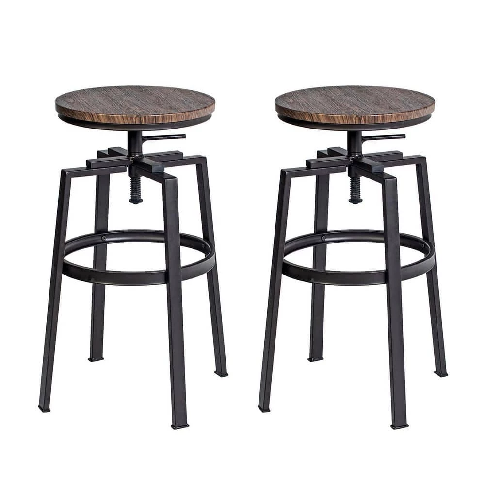 AMAT 28.9in. Metal Frame Height Adjustable Bar Stool (Set of 2) by Homy Casa 3 AMAT 28.9in. Metal Frame Height Adjustable Bar Stool (Set of 2) by Homy Casa
