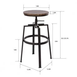 AMAT 28.9in. Metal Frame Height Adjustable Bar Stool (Set of 2) by Homy Casa 23 AMAT 28.9in. Metal Frame Height Adjustable Bar Stool (Set of 2) by Homy Casa -Homy Casa Shop brown homy casa bar stools amat 246t fa 1000