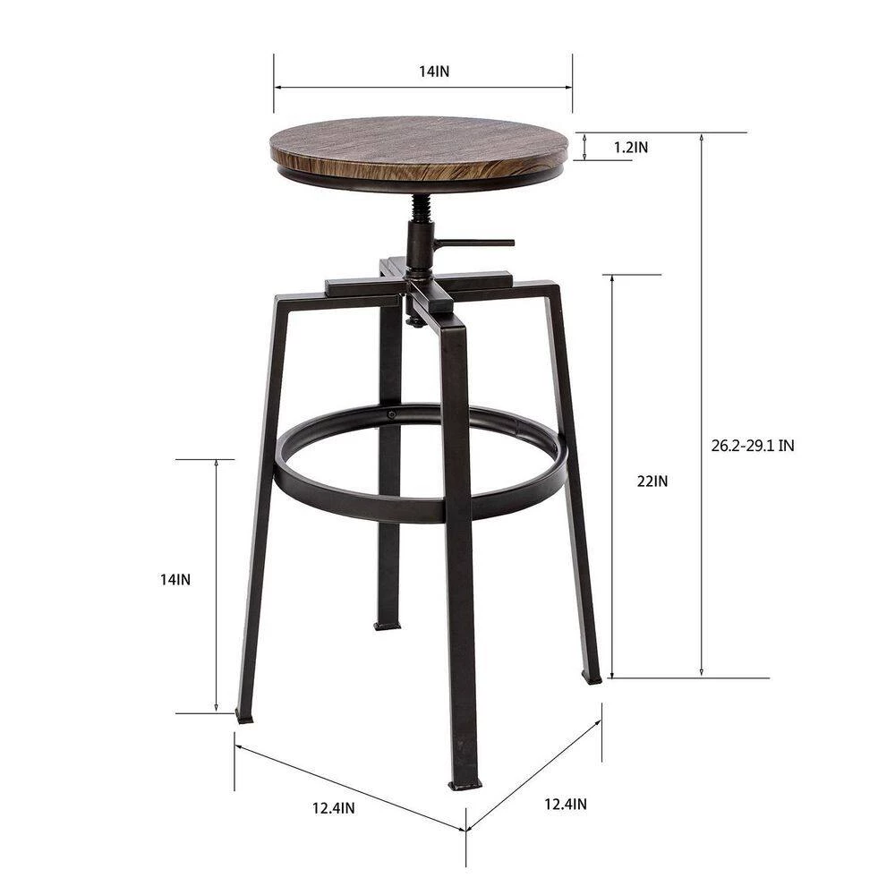 AMAT 28.9in. Metal Frame Height Adjustable Bar Stool (Set of 2) by Homy Casa 12 AMAT 28.9in. Metal Frame Height Adjustable Bar Stool (Set of 2) by Homy Casa - Image 10