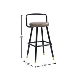 Brown PU upholstery High Barstool(set of 2) by Homy Casa 13 Brown PU upholstery High Barstool(set of 2) by Homy Casa -Homy Casa Shop brown homy casa bar stools ballon high bar lettes 40 1000