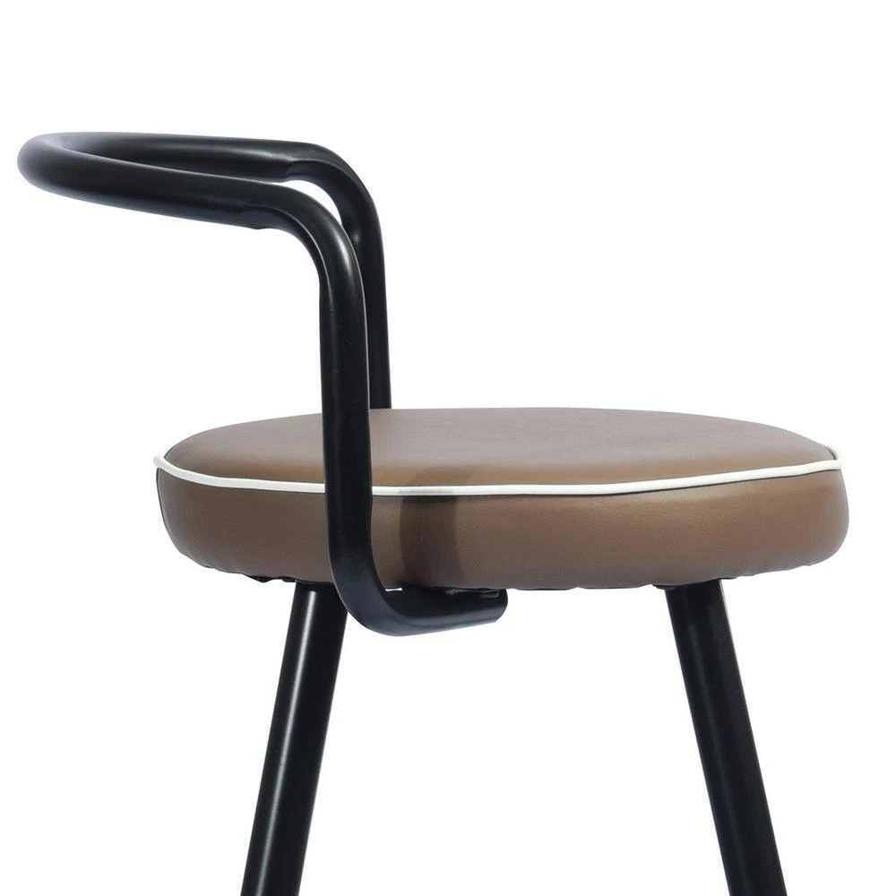 Brown PU upholstery High Barstool(set of 2) by Homy Casa 9 Brown PU upholstery High Barstool(set of 2) by Homy Casa - Image 8