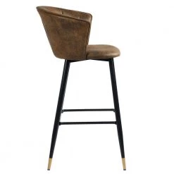 Doncic 40.2 in. Brown Low Back Metal Frame Counter Stool with Fabric Seat ( Set of 2) by Homy Casa 23 Doncic 40.2 in. Brown Low Back Metal Frame Counter Stool with Fabric Seat ( Set of 2) by Homy Casa -Homy Casa Shop brown homy casa bar stools doncic bar 30 brown suede black gold leg 1f 1000