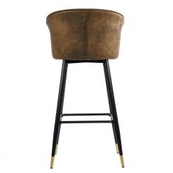 Doncic 40.2 in. Brown Low Back Metal Frame Counter Stool with Fabric Seat ( Set of 2) by Homy Casa 24 Doncic 40.2 in. Brown Low Back Metal Frame Counter Stool with Fabric Seat ( Set of 2) by Homy Casa -Homy Casa Shop brown homy casa bar stools doncic bar 30 brown suede black gold leg 44 1000