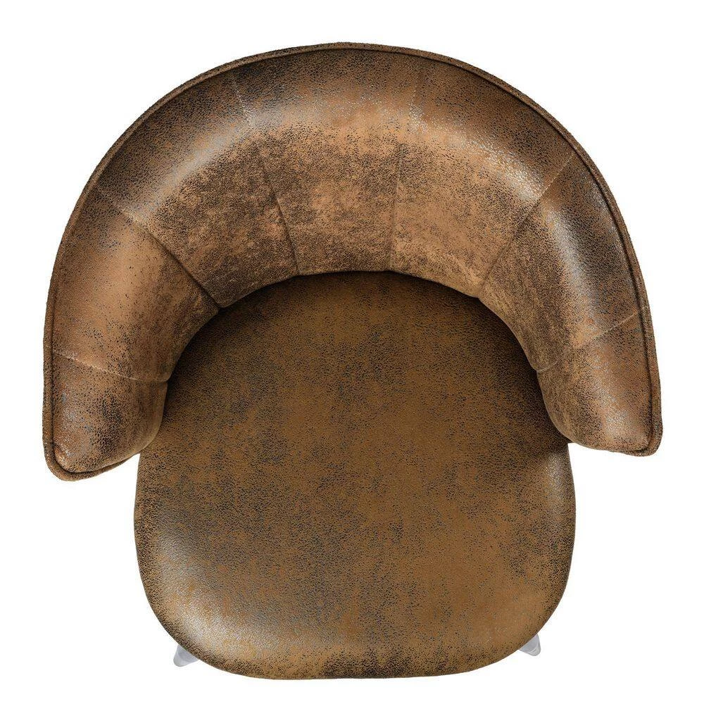 Doncic 40.2 in. Brown Low Back Metal Frame Counter Stool with Fabric Seat ( Set of 2) by Homy Casa 8 Doncic 40.2 in. Brown Low Back Metal Frame Counter Stool with Fabric Seat ( Set of 2) by Homy Casa - Image 6