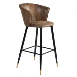 Doncic 40.2 in. Brown Low Back Metal Frame Counter Stool with Fabric Seat ( Set of 2) by Homy Casa 21 Doncic 40.2 in. Brown Low Back Metal Frame Counter Stool with Fabric Seat ( Set of 2) by Homy Casa -Homy Casa Shop brown homy casa bar stools doncic bar 30 brown suede black gold leg c3 1000