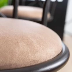 Brown Ladder Back Sturdy Metal Frame Barstool Comfortable Seat Cushions by Homy Casa -Homy Casa Shop brown homy casa bar stools hailey 24 inch brown 2pcs 1d 1000