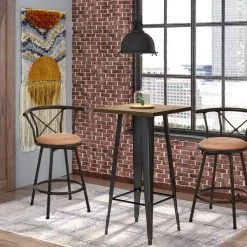 Hailey 33.5 in. Brown Metal Frame Low Back Bar Stool with Fabric Seat (Set of 2) by Homy Casa -Homy Casa Shop brown homy casa bar stools hd hailey 24 inch brown 2pcs 31 1000