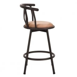 HAILEY 33.5 in. Brown Low Back Metal Frame Cushioned Bar Stool (Set of 2) by Homy Casa -Homy Casa Shop brown homy casa bar stools hd hailey 24 inch brown 2pcs 4f 1000 1
