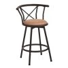 HAILEY 33.5 in. Brown Low Back Metal Frame Cushioned Bar Stool (Set of 2) by Homy Casa -Homy Casa Shop brown homy casa bar stools hd hailey 24 inch brown 2pcs 64 1000 1