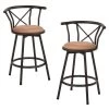Hailey 33.5 in. Brown Metal Frame Low Back Bar Stool with Fabric Seat (Set of 2) by Homy Casa -Homy Casa Shop brown homy casa bar stools hd hailey 24 inch brown 2pcs 64 1000