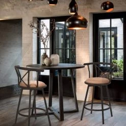 Hailey 33.5 in. Brown Metal Frame Low Back Bar Stool with Fabric Seat (Set of 2) by Homy Casa -Homy Casa Shop brown homy casa bar stools hd hailey 24 inch brown 2pcs 77 1000