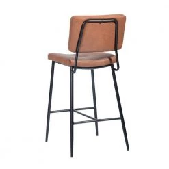 Brown Faux-Leather Upholstered Backrest Kitchen Swivel Breakfast Chair with Metal Leg Max Load Parsons Chair (Set of 2) by Homy Casa -Homy Casa Shop brown homy casa bar stools independence bar bouton vintage a 1f 1000