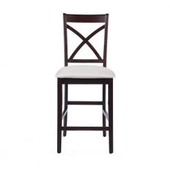 Salim 41.1 in. Brown Upholsteried Counter Barstool (Set of 2) by Homy Casa 19 Salim 41.1 in. Brown Upholsteried Counter Barstool (Set of 2) by Homy Casa -Homy Casa Shop brown homy casa bar stools salim 1f 1000