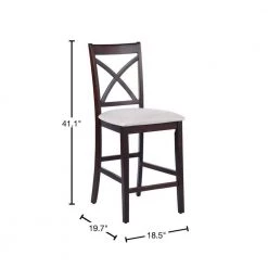 Salim 41.1 in. Brown Upholsteried Counter Barstool (Set of 2) by Homy Casa 15 Salim 41.1 in. Brown Upholsteried Counter Barstool (Set of 2) by Homy Casa -Homy Casa Shop brown homy casa bar stools salim 40 1000