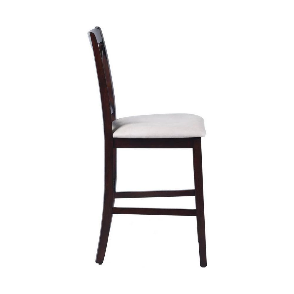 Salim 41.1 in. Brown Upholsteried Counter Barstool (Set of 2) by Homy Casa 10 Salim 41.1 in. Brown Upholsteried Counter Barstool (Set of 2) by Homy Casa - Image 8