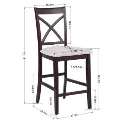 Salim 41.1 in. Brown Upholsteried Counter Barstool (Set of 2) by Homy Casa 18 Salim 41.1 in. Brown Upholsteried Counter Barstool (Set of 2) by Homy Casa -Homy Casa Shop brown homy casa bar stools salim 4f 1000