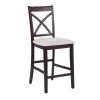 Salim 41.1 in. Brown Upholsteried Counter Barstool (Set of 2) by Homy Casa 1 Salim 41.1 in. Brown Upholsteried Counter Barstool (Set of 2) by Homy Casa -Homy Casa Shop brown homy casa bar stools salim 64 1000