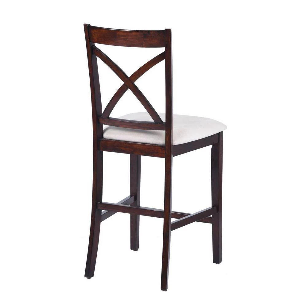 Salim 41.1 in. Brown Upholsteried Counter Barstool (Set of 2) by Homy Casa 11 Salim 41.1 in. Brown Upholsteried Counter Barstool (Set of 2) by Homy Casa - Image 9