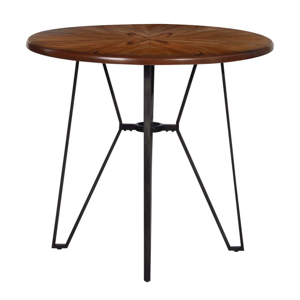 Irizo 36 in H. Round Brown MDF Bar Table (Seat 4) by Homy Casa 5 Irizo 36 in H. Round Brown MDF Bar Table (Seat 4) by Homy Casa - Image 3