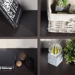 CANDIDA 32 in. Brown Wood 4- -Shelf Standard Classic Bookcase with Build in Storage by Homy Casa -Homy Casa Shop brown homy casa bookcases bookshelves candida slim 76 1000