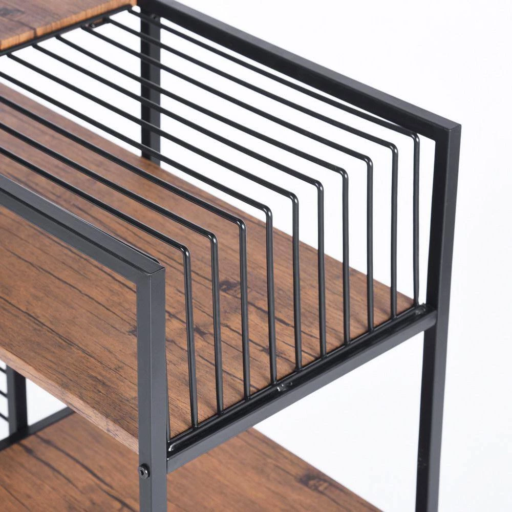 Open Back Bookcase 29.1 in. Brown Metal 4 -Shelf Ladder Bookcase by Homy Casa 8 Open Back Bookcase 29.1 in. Brown Metal 4 -Shelf Ladder Bookcase by Homy Casa - Image 6