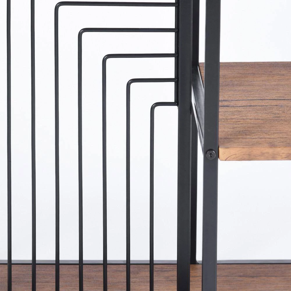 Open Back Bookcase 29.1 in. Brown Metal 4 -Shelf Ladder Bookcase by Homy Casa 10 Open Back Bookcase 29.1 in. Brown Metal 4 -Shelf Ladder Bookcase by Homy Casa - Image 8