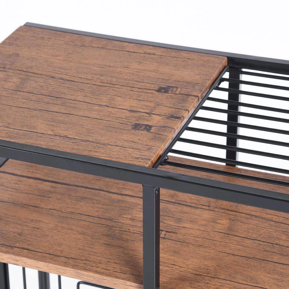 Open Back Bookcase 29.1 in. Brown Metal 4 -Shelf Ladder Bookcase by Homy Casa 9 Open Back Bookcase 29.1 in. Brown Metal 4 -Shelf Ladder Bookcase by Homy Casa - Image 7