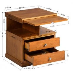 Slany 20 in. Brown C-Top Wood End Table With 2-Drawer by Homy Casa 21 Slany 20 in. Brown C-Top Wood End Table With 2-Drawer by Homy Casa -Homy Casa Shop brown homy casa c tables slany 1f 1000