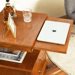 Slany 20 in. Brown C-Top Wood End Table With 2-Drawer by Homy Casa 17 Slany 20 in. Brown C-Top Wood End Table With 2-Drawer by Homy Casa -Homy Casa Shop brown homy casa c tables slany 66 1000