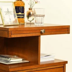 Slany 20 in. Brown C-Top Wood End Table With 2-Drawer by Homy Casa 24 Slany 20 in. Brown C-Top Wood End Table With 2-Drawer by Homy Casa -Homy Casa Shop brown homy casa c tables slany 76 1000