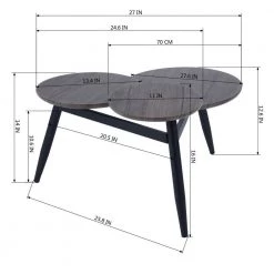 Biel 27 in. Brown Specialty Wood Coffee Table with Nesting Tables by Homy Casa -Homy Casa Shop brown homy casa coffee tables biel lmkz 66 1000