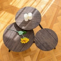 Biel 27 in. Brown Specialty Wood Coffee Table with Nesting Tables by Homy Casa -Homy Casa Shop brown homy casa coffee tables biel lmkz 77 1000