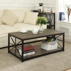Grain 43.3 in. Brown Rectangular MDF Coffee Table by Homy Casa 27 Grain 43.3 in. Brown Rectangular MDF Coffee Table by Homy Casa -Homy Casa Shop brown homy casa coffee tables grain mdf db hm 31 1000