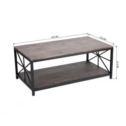 Grain 43.3 in. Brown Rectangular MDF Coffee Table by Homy Casa 24 Grain 43.3 in. Brown Rectangular MDF Coffee Table by Homy Casa -Homy Casa Shop brown homy casa coffee tables grain mdf db hm 44 1000
