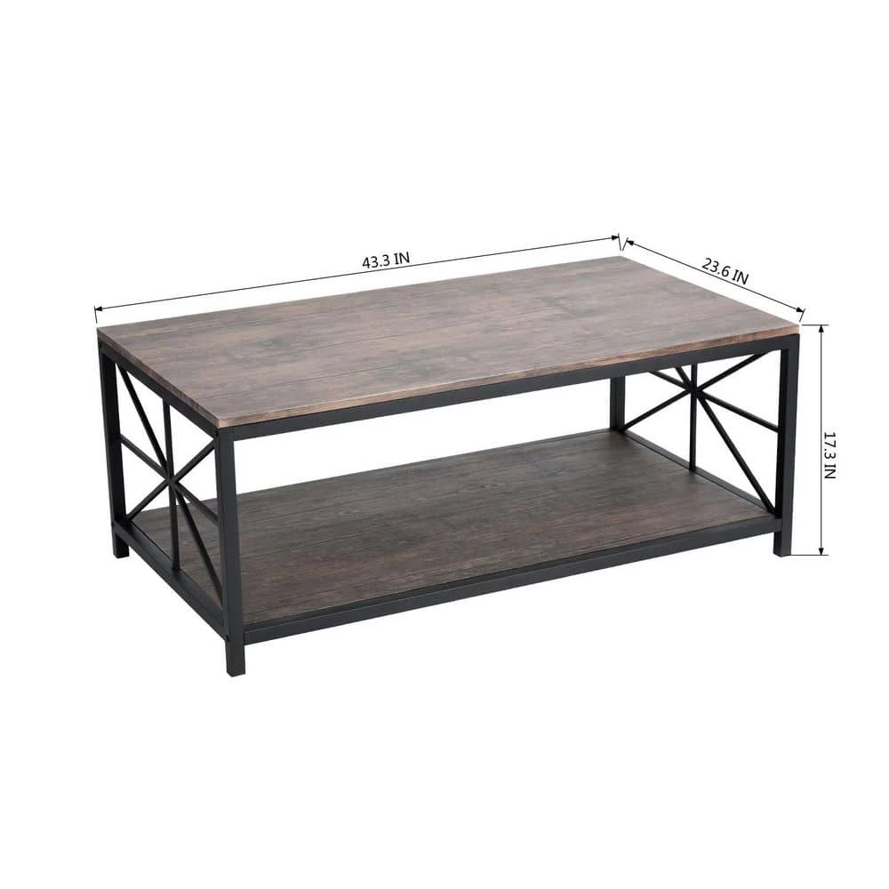 Grain 43.3 in. Brown Rectangular MDF Coffee Table by Homy Casa 12 Grain 43.3 in. Brown Rectangular MDF Coffee Table by Homy Casa - Image 10
