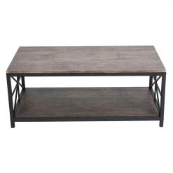 Grain 43.3 in. Brown Rectangular MDF Coffee Table by Homy Casa 22 Grain 43.3 in. Brown Rectangular MDF Coffee Table by Homy Casa -Homy Casa Shop brown homy casa coffee tables grain mdf db hm 4f 1000