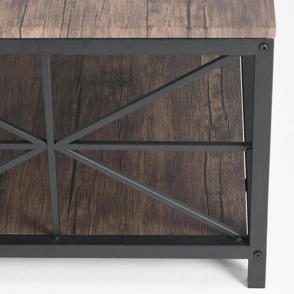 Grain 43.3 in. Brown Rectangular MDF Coffee Table by Homy Casa 14 Grain 43.3 in. Brown Rectangular MDF Coffee Table by Homy Casa - Image 12