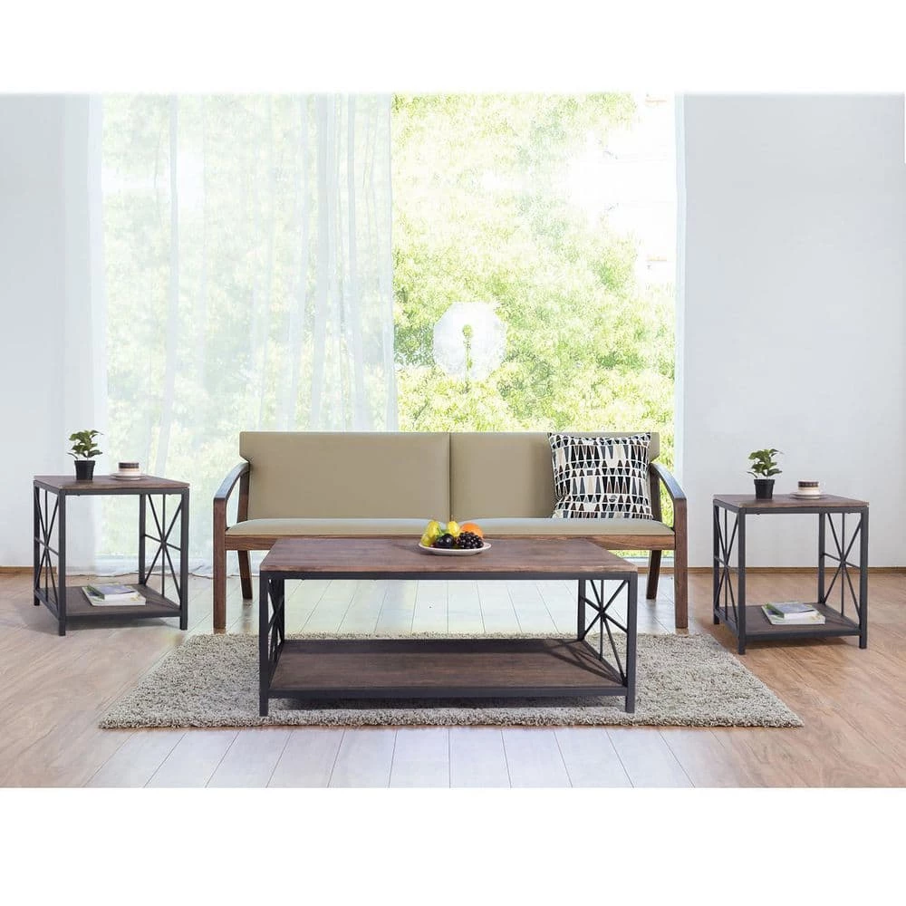 Grain 43.3 in. Brown Rectangular MDF Coffee Table by Homy Casa 8 Grain 43.3 in. Brown Rectangular MDF Coffee Table by Homy Casa - Image 6