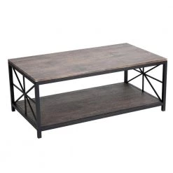 Grain 43.3 in. Brown Rectangular MDF Coffee Table by Homy Casa 21 Grain 43.3 in. Brown Rectangular MDF Coffee Table by Homy Casa -Homy Casa Shop brown homy casa coffee tables grain mdf db hm c3 1000