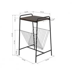 16.93 in. Brown Rectangle Wood Coffee Table with Metal Leg by Homy Casa -Homy Casa Shop brown homy casa coffee tables hd brissett 44 1000