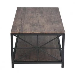 43 in. Brown Rectangle MDF Top with Metal Frame Coffee Table by Homy Casa 14 43 in. Brown Rectangle MDF Top with Metal Frame Coffee Table by Homy Casa -Homy Casa Shop brown homy casa coffee tables hd grain mdf 4f 1000